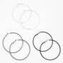 Mixed Metal 70MM Hoop Earrings - 3 Pack,