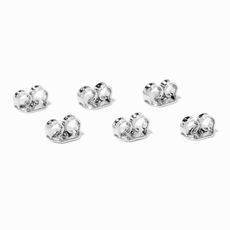 Silver Titanium Earring Back Replacements - 6 Pack