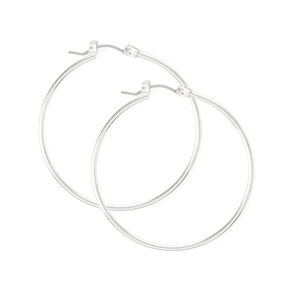 Silver 40MM Thin Hoop Earrings,