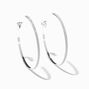 Silver-tone 60MM Glitter Thin Clip-On Hoop Earrings,