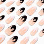 Black &amp; White Flame Stiletto Vegan Faux Nail Set - 24 Pack,