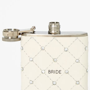 Wedding White &quot;Bride&quot; Quilted Flask,