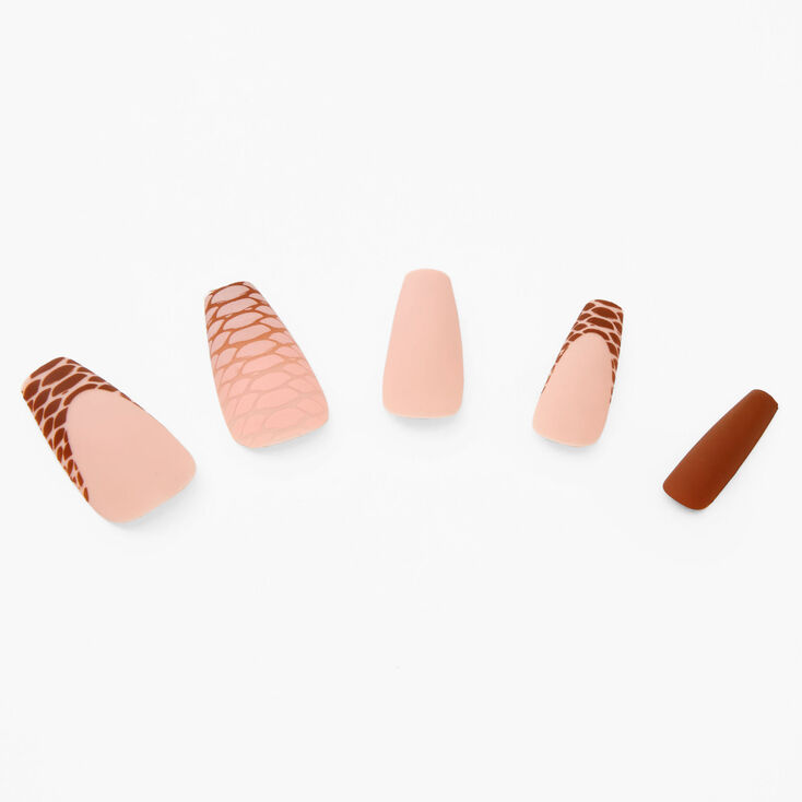 Ombre Alligator Print Squareletto Vegan Faux Nail Set - 24 Pack,