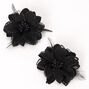 Lily Flower Hair Clips - Black, 2 Pack,
