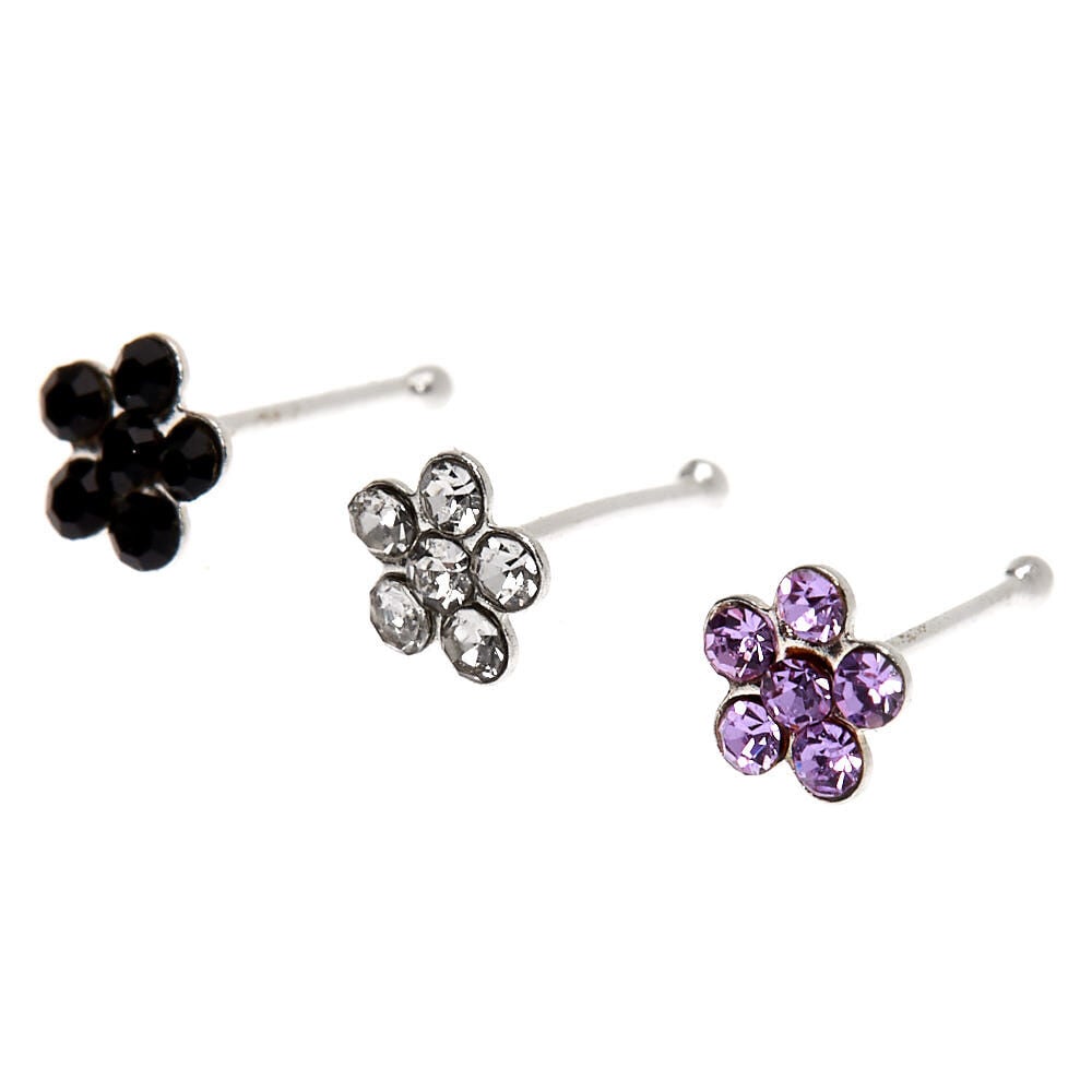 Silver flower best sale nose stud
