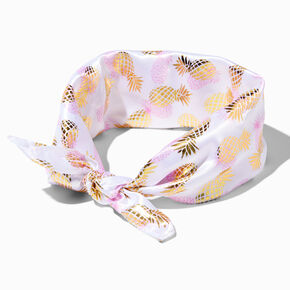 Gold Pineapple Silky Bandana Headwrap,