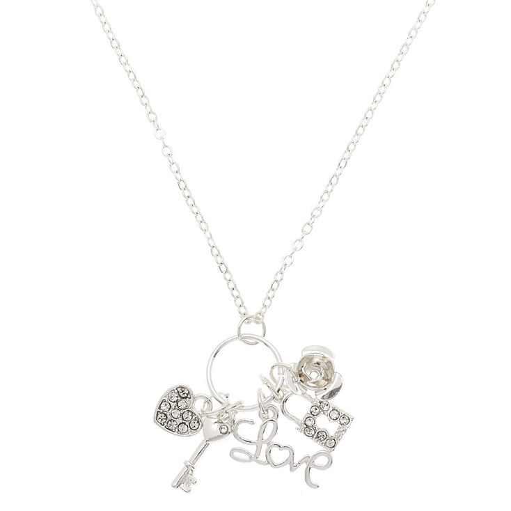 Silver Romantic Charm Pendant Necklace,