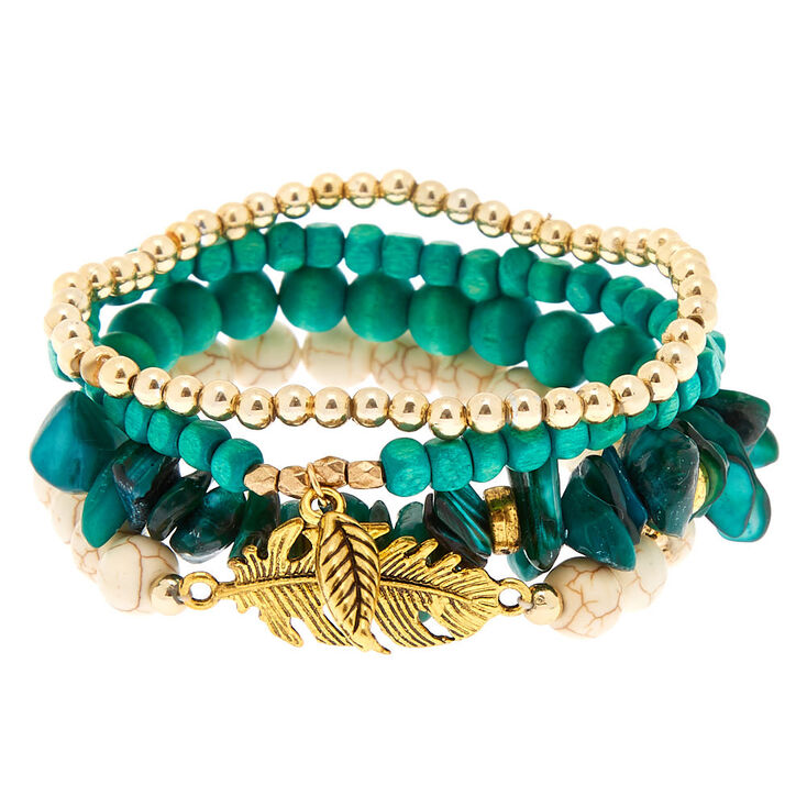 Desert Bead Stretch Bracelets - Turquoise,