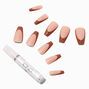 Brown Tip Squareletto Vegan Faux Nail Set - 24 Pack,