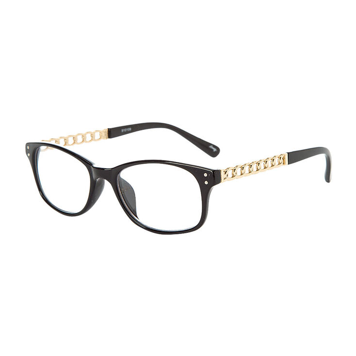 Black Rectangle Frames with Gold Chain Arms,