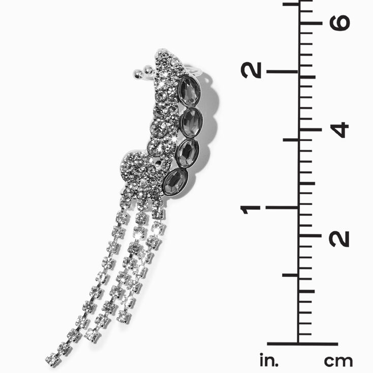 Silver-tone Cup Chain Jacket Ear Cuff ,