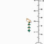 Green Crystal Leaf Clip-On Drop Earrings,