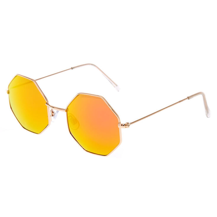 Pink Ombre Hexagon Sunglasses,