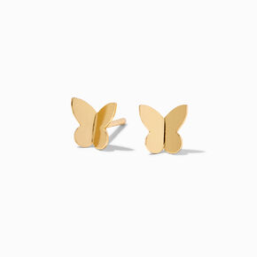 Sterling Silver Bent Butterfly Stud Earrings,