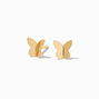Sterling Silver Bent Butterfly Stud Earrings,