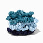 Shades of Blue Skinny Silky Hair Scrunchies - 6 Pack,