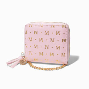 Golden Initial Chain-Strap Wallet - M,