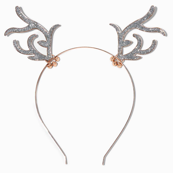 Silver Glitter Reindeer Antlers Christmas Headband,