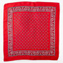 Red Floral Paisley Silky Bandana Headwrap,