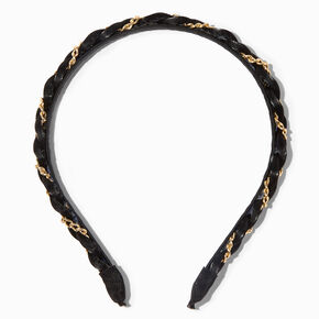 Black &amp; Gold Chain Woven Headband,