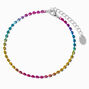 Rainbow Anodized Ombre Silver Chain Anklet,