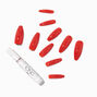 Glossy Red XL Coffin Vegan Faux Nail Set - 24 Pack,