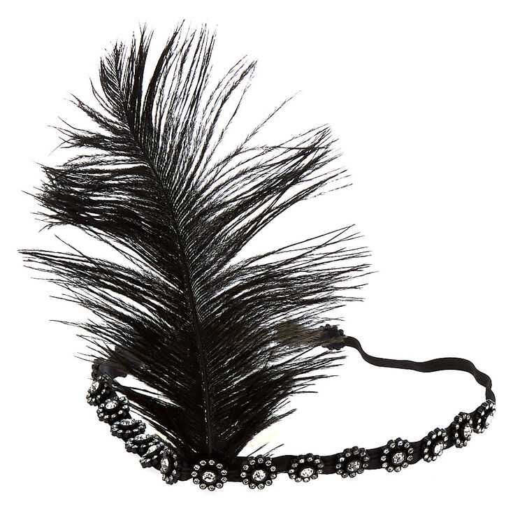 Feather Flapper Headwrap - Black,
