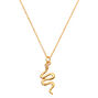 Gold Snake Pendant Necklace,