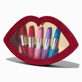 Lipstick-Shaped Bling Pen Set in Lips Case,