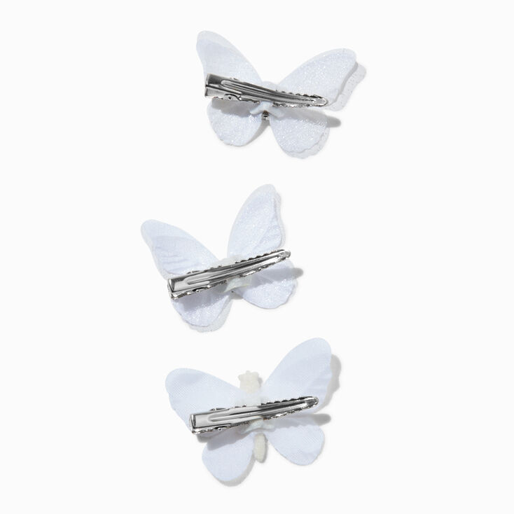 White Butterfly Hair Clips - 3 Pack,