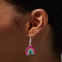 Rainbow Glitter 1&quot; Drop Earrings,
