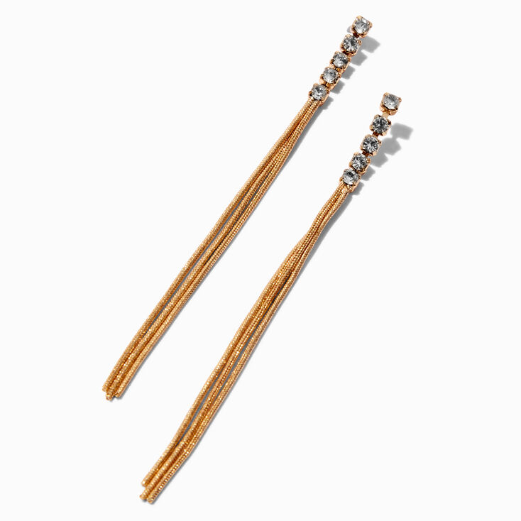 Simulated Crystal 1" Snake Ear Crawler Earrings,