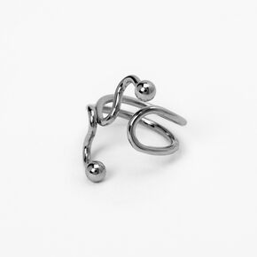 Silver Squiggle Faux Helix Earring,