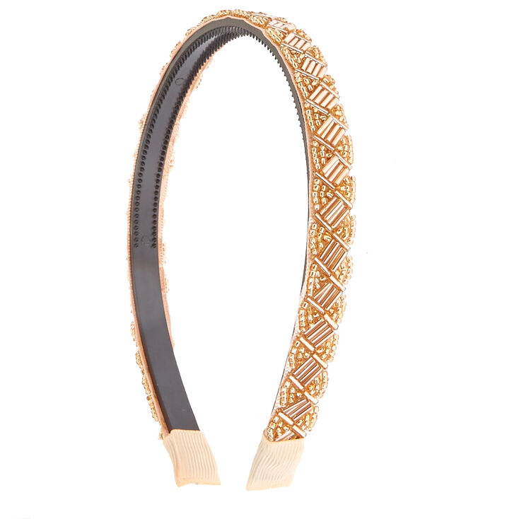Rose Gold Beaded Headband,