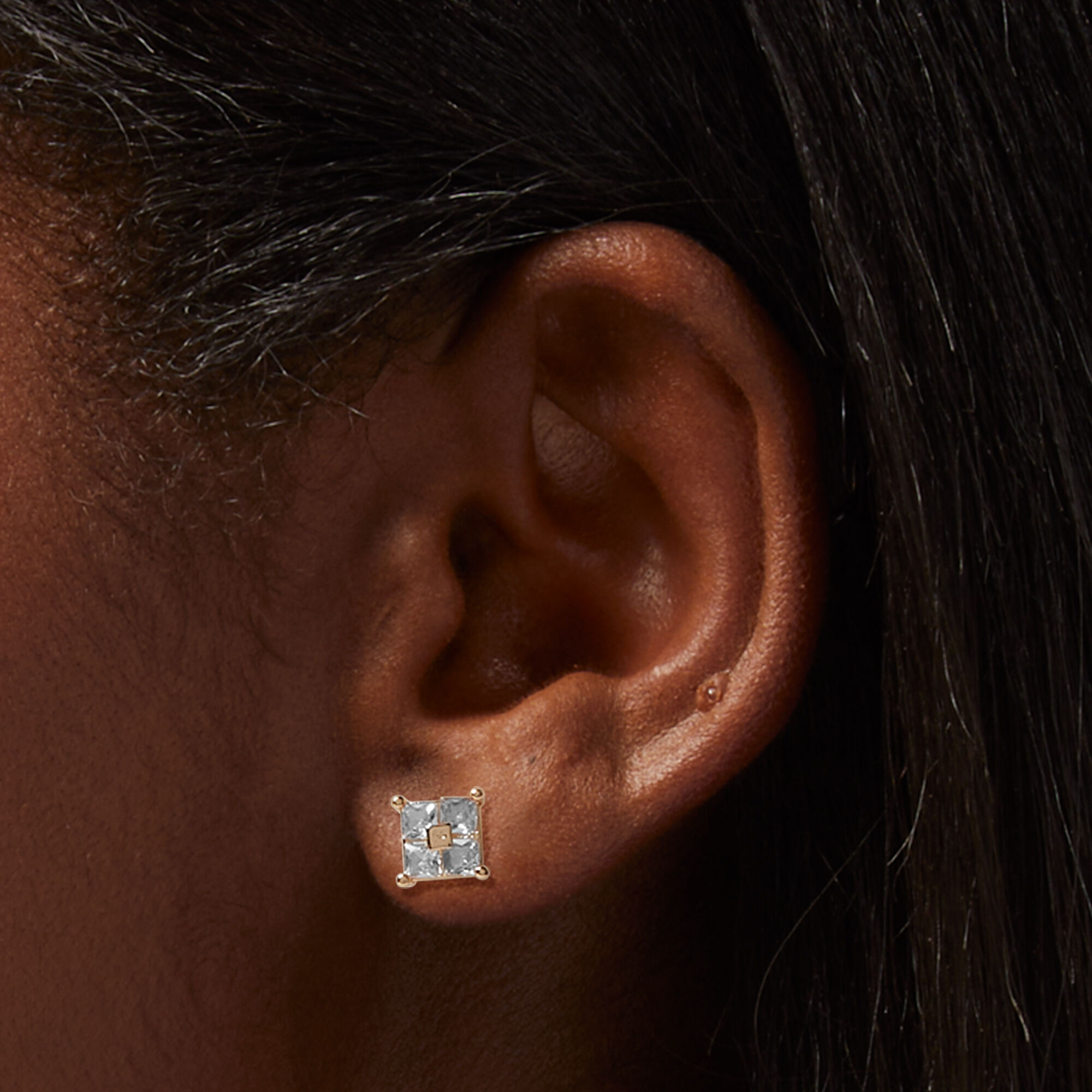 4mm clearance square earrings