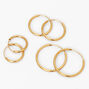 18kt Gold Plated Classic Hoop Earrings - 3 Pack,