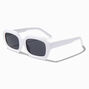 White Retro Geometric Sunglasses,