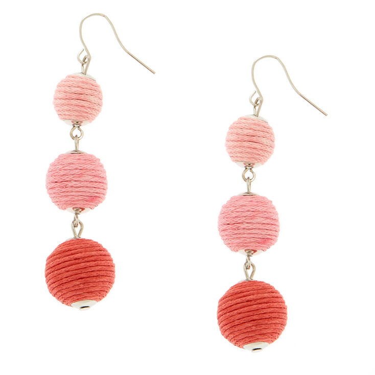 Pink Ombre Ball Drop Earrings,