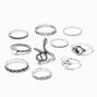 Silver &amp; Black Mixed Woven Snake Rings - 10 Pack,
