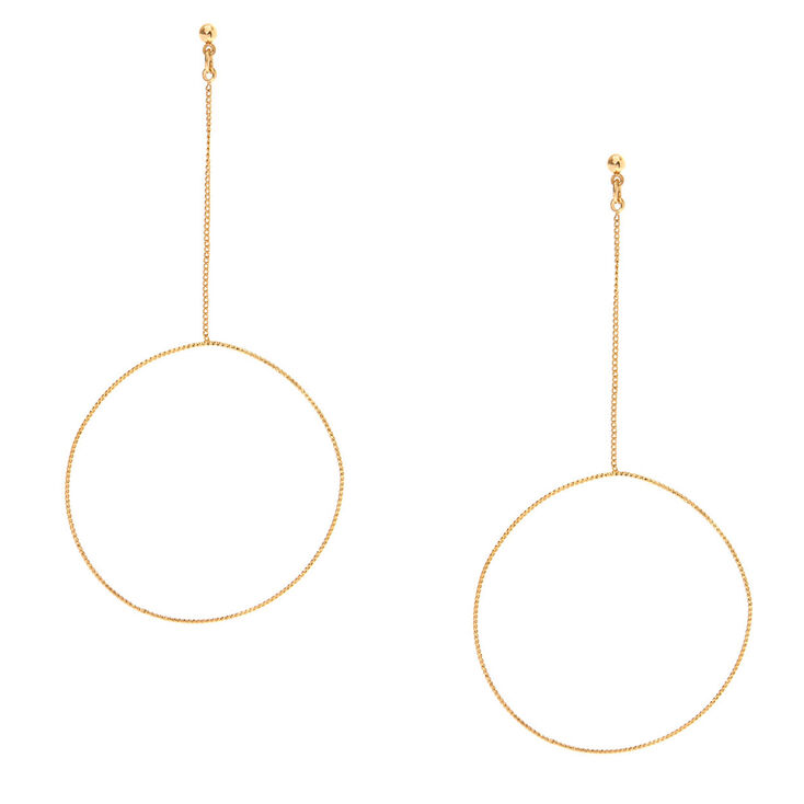 Gold-tone Circle Drop Earrings,