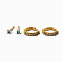 ICING Select 18k Yellow Gold Plated Aqua Cubic Zirconia 2MM Stud &amp; 8MM Hoop Earrings - 2 Pack,