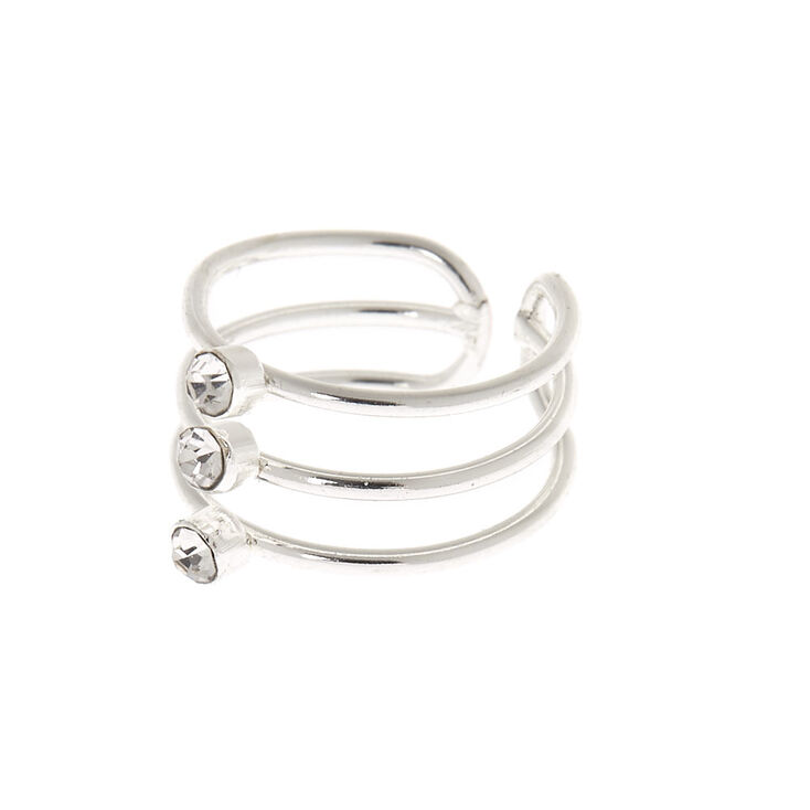 Silver Triple Band Ear Cuff,