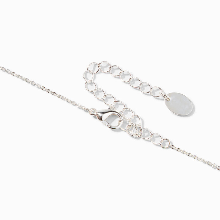 Silver Cursive Lowercase Initial Pendant Necklace - B,