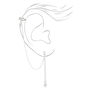 Silver Starburst Ear Cuff Connector Chain Earrings,