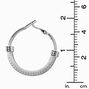 Silver-tone Half Mesh 40MM Hoop Earrings,