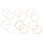 Mixed Metal 50MM Hoop Earrings - 6 Pack,