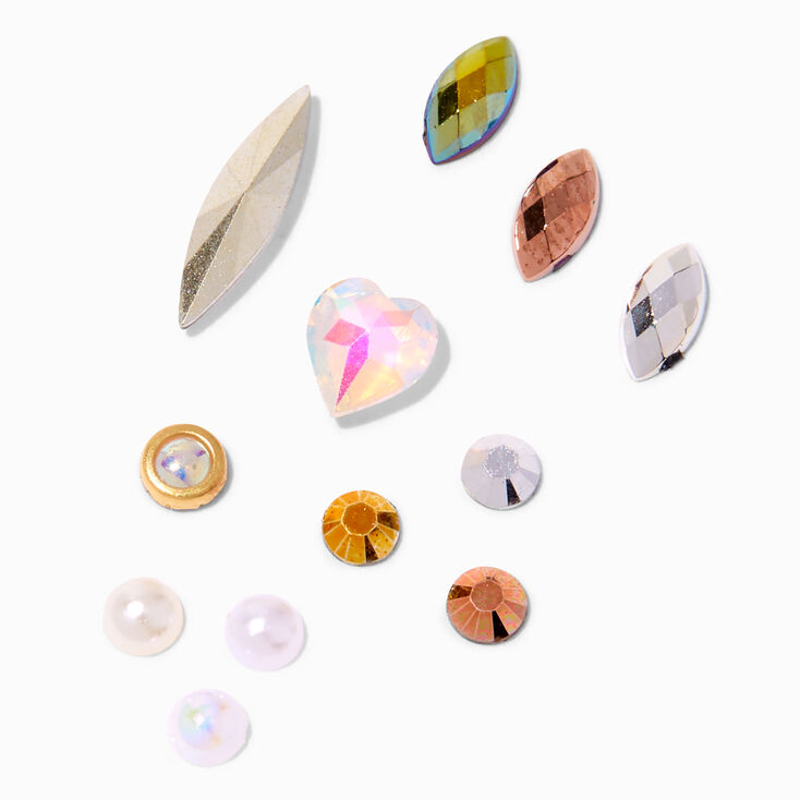 Mixed Metal Pearl Vegan Nail Art Gem Pack,