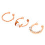 Faux Rose Gold Braided Cartilage Rings - 3 Pack,