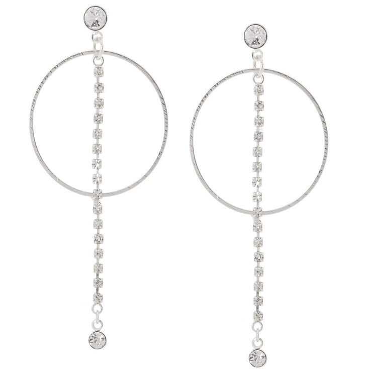 Silver Orbit Drop Earrings,