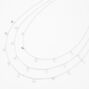 Silver-tone Cubic Zirconia Confetti Multi-Strand Necklace,